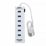 USB 2.0 6 Port HUB with Card Reader A521 Combo - White